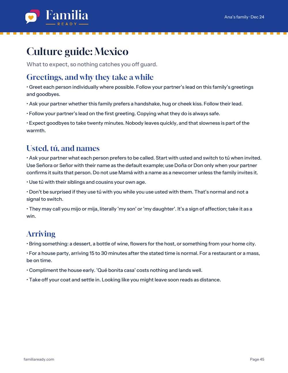 Sample culture guide